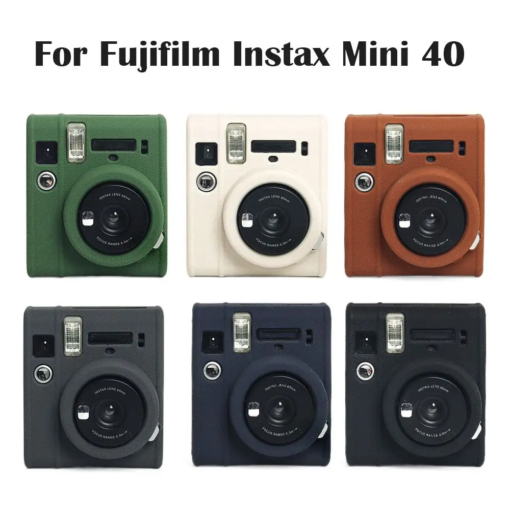 Silicone Instant Camera Case Wear Resistant Solid Color Protective Cover Shockproof Soft for Fujifilm Instax Mini 40