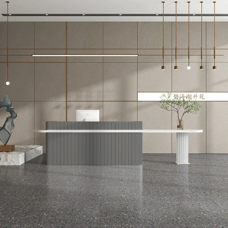 Aesthetic Center Decor Hairdressing Counter Bar Furnishings Table Atelier Professional Reception Pink Party Tables Cashier Bank