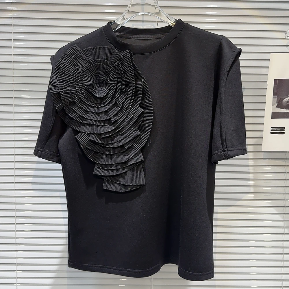 DIY Sew 3D Pleated Flower Cloth Fabric Handmade Chest Flower Clothing Dress Neck Decoration Exaggerated Sewing Applique