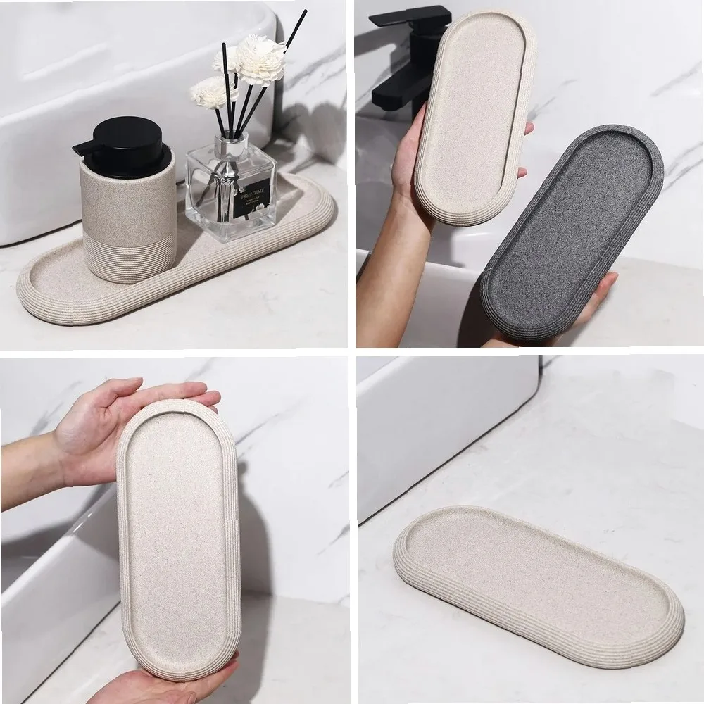 

Waterproof Bathroom Counter Organizer, Non-Slip Makeup Vanity Tray for Sink, Hotel & Home Decor, INS Nordic Style