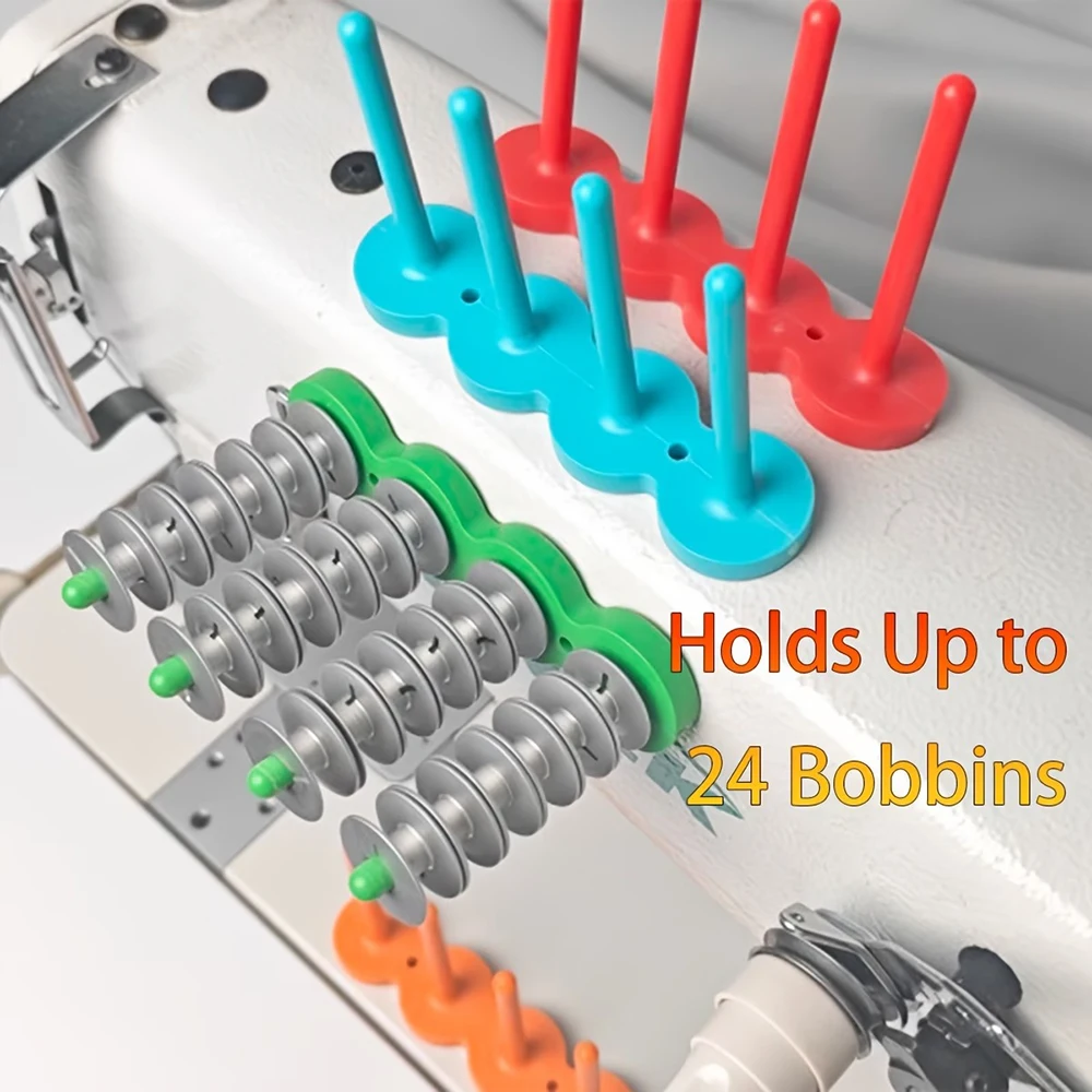 

Magnetic Bobbin Holder Thread and Bobbin Organizer with 10pcs Bobbins Thread for Machine Sewing Bobbin Organizer Storage Spool