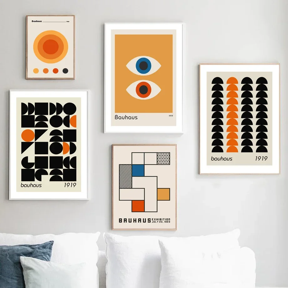 Abstract Bauhaus Geometric Pattern Eye Modern Gallery Wall Art Canvas Posters Prints Home Decoration Painting Living Room Decor