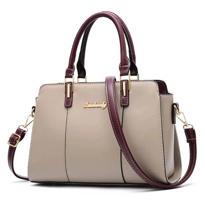 Elegant Zipper Satchel Bag, Trendy Large Capacity Handbag For Work, Fashion Double Handle Purse