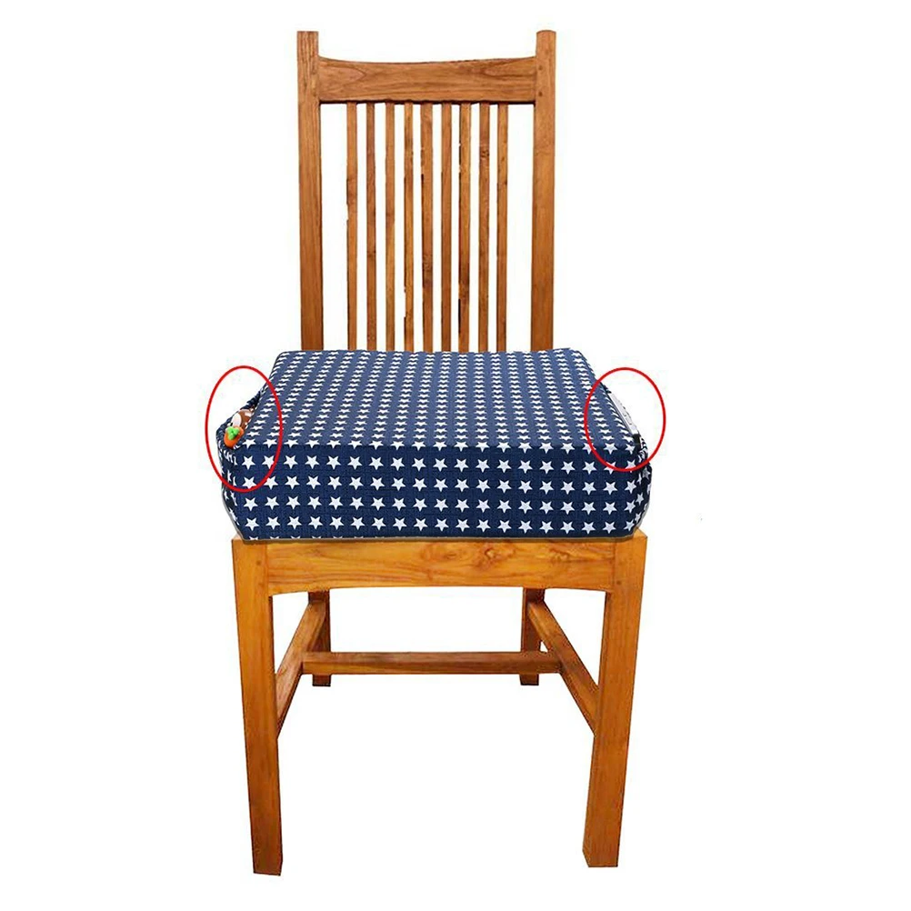 

Silver Durable Kids Dining Cushion Adjustable Straps Safe Comfortable Seat Pad for Home Restaurant Use Children Dining Cushion