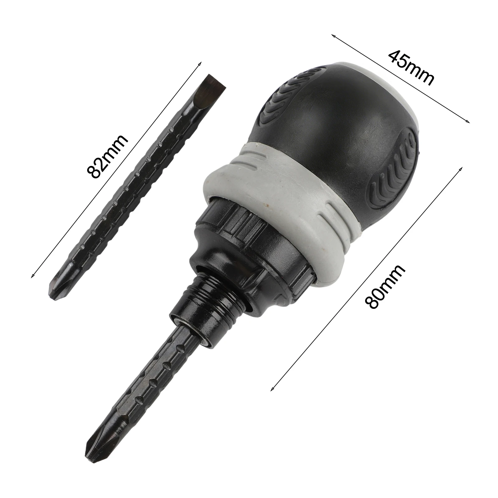 Slotted for cross Bit 2-in-1 Screwdriver Wear Resistant Blunt Tip Portable Pocket Size 2 In 1 Ratchet Screwdriver Hilda