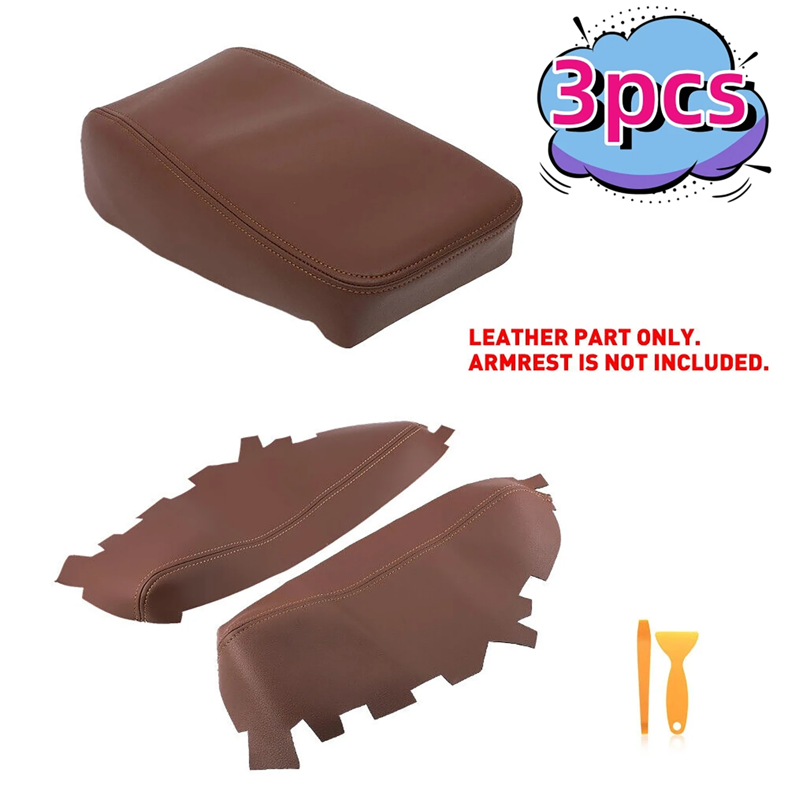 

For Toyota Anti-scratch Brown Soft Leather Car Console Armrest & Door Panel Armrest Cover Skin For Toyota Avalon 2013-2018