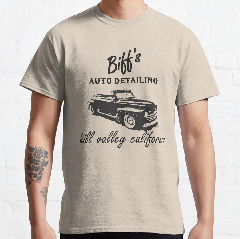 Biff's Auto Detailing Hill Valley California 80s retro movie Back to the future doc brown time travel Digital printing t shirt