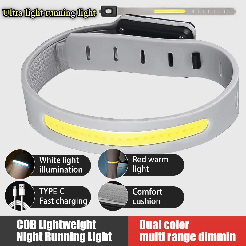 Luce da corsa COB ultraleggera Fascia da braccio per corsa notturna Tipo di luce di ricarica Sport all'aria aperta Luce lampeggiante Spia leggera