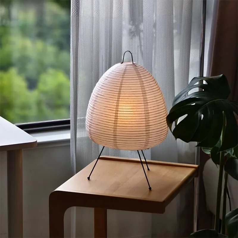 

Japanese Rice Paper Table Lamp Lantern LED Desk Lamp Living Room Bedroom Hotel Art Home Decor Atmospher Table Light Fixtures