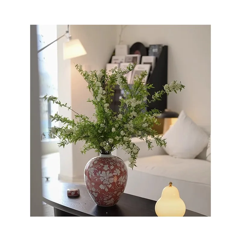 แจกันเซรามิกสำหรับตกแต่งบ้าน สไตล์โมเดิร์นเรียบง่าย กระถางดอกไม้ งานศิลปะทำมือ ของตกแต่งห้องนั่งเล่น ห้องนอน ของประดับตกแต่งกลางโต๊ะ