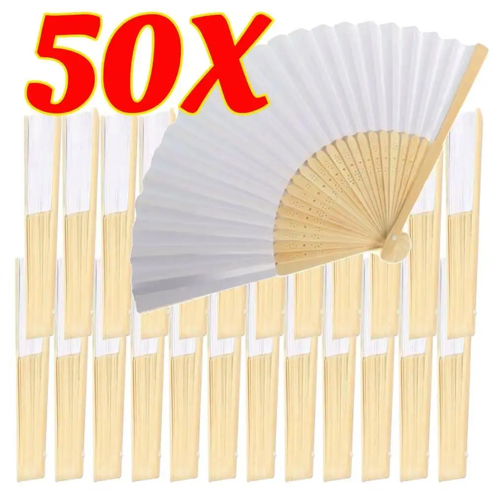 

1-50 шт., бумажный бамбуковый складной ручной веер, свадебные персонализированные веера, декор для вечеринки, художественное ремесло, сделай сам, складной веер для декора свадебной вечеринки