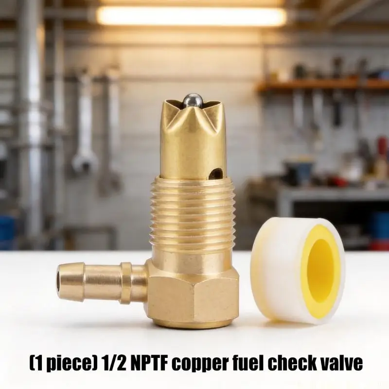 J0MA 90 Degree Brass Breather Fitting for Fuel Line Install with Male Threaded Base, Hose Outlet, and Single Piece Replacement