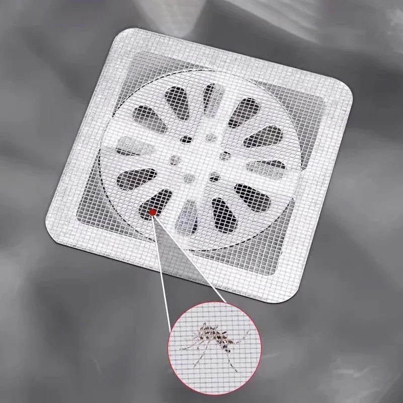 20PcsShower Drain Covers Floor Sink Strainer Filter Mesh Sticker Bathroom Accessories Disposable Hair Catcher for Shower Mesh