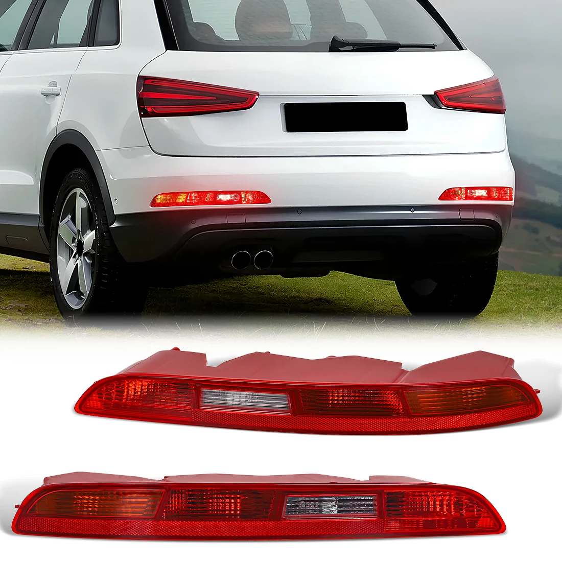 

Rear Bumper Tail Light For Audi Q3 2011 2012 2013 2014 2015 Brake Lamp EU Version Reflector Brake Stop Lamp 8UD945095 8UD945096