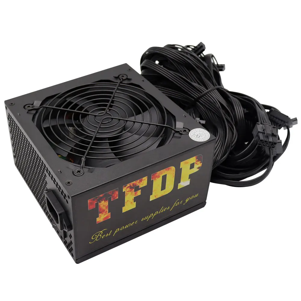 Imagem -02 - Fonte de Alimentação para pc Gaming Psu 24pin Atx Bitcoin Miner Eth Coin Mining Ethereum 220v 800w Max 1000w Novo