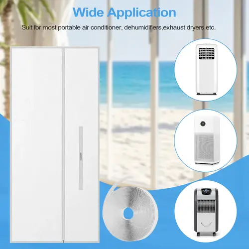 Imagen 2 del producto Kit de ventilación de ventana de aire acondicionado portátil, kits de sellado de ventana de CA, soporte de manguera ajustable para puerta de Panel, suelo corredizo, hogar y dormitorio
