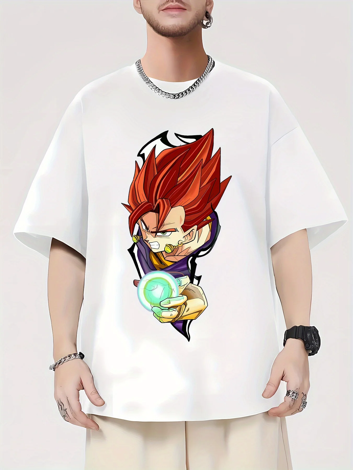

Saiyan Anime Dragon Ball Harajuku Summer T-shirt Men Cotton Fitness Oversized Vintage Street Women Casual Loose Short-sleeved