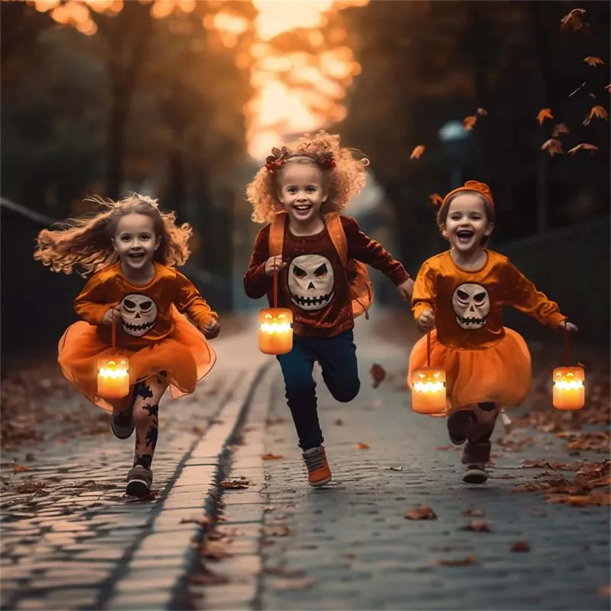 �Faltbare LED-Kürbisleuchte, tragbare Halloween-Dekoration, Laterne mit Umhängeband, 8–10 Stunden Batterie, Party-Dekoration ​ – Detail 2