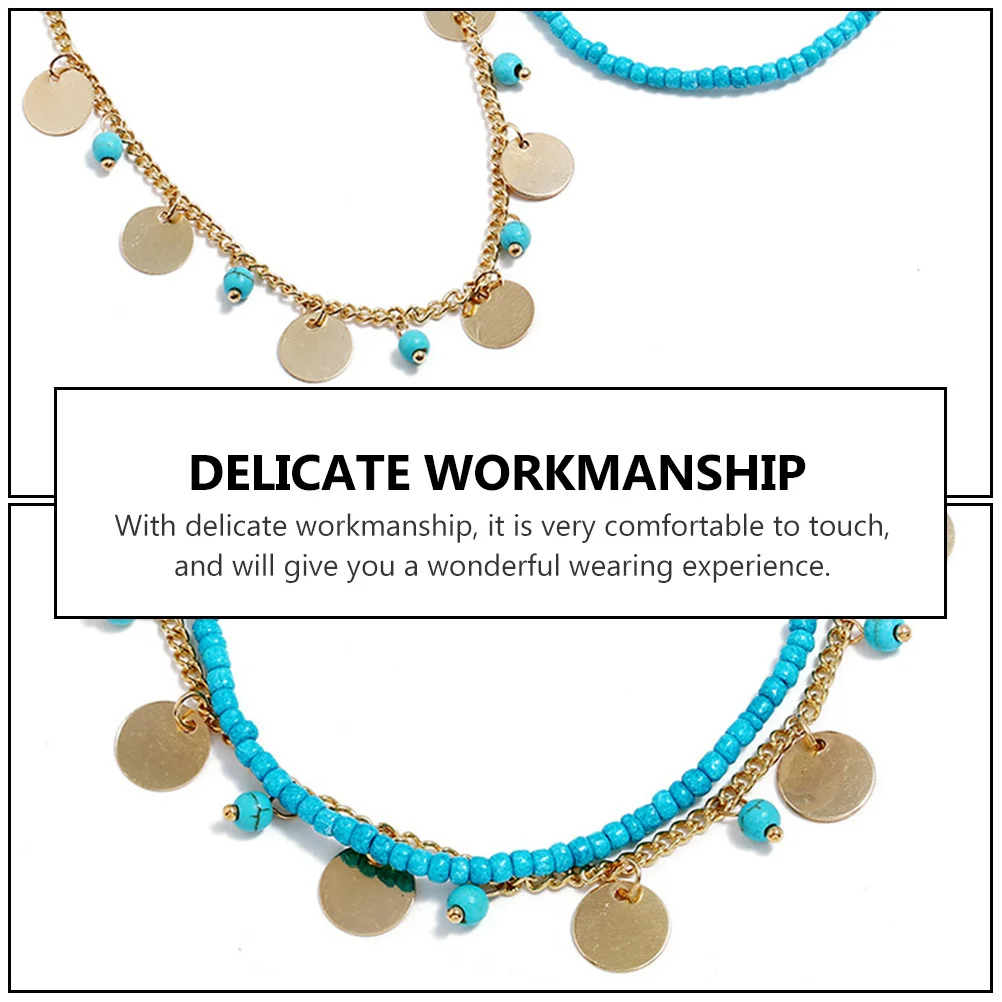 

1Pcs Summer Rice Bead Pendant Anklet Chic Female Foot Chain Beach Ankle Jewelry Fashionable Stylish Chain Summer Anklet