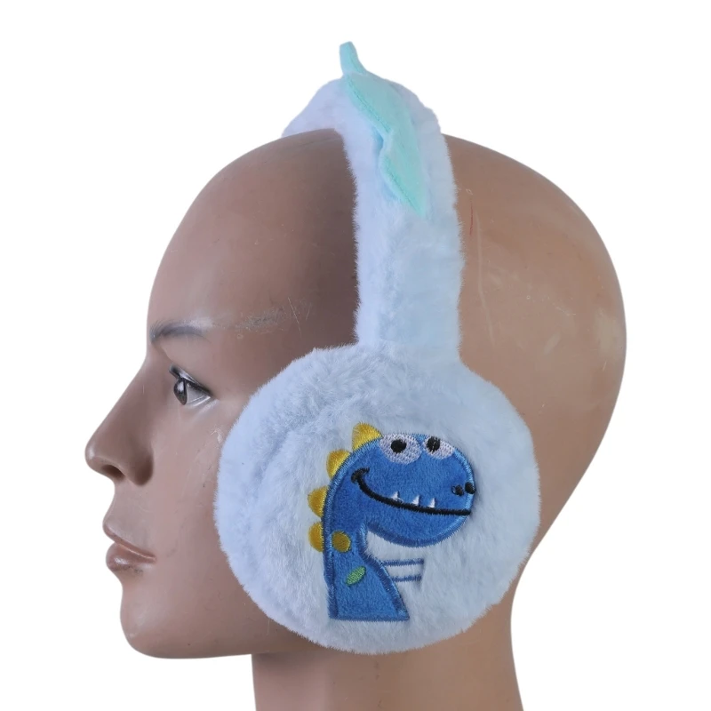 Dinosaur Plush Earmuffs Cartoon Pattern Ear Warmers Warm Winter Ear Protecting