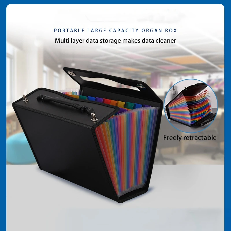 24 Pockets Expanding File Folder Accordian File Organizer,Plastic Paper Document Receipt Organizer For Business, Office