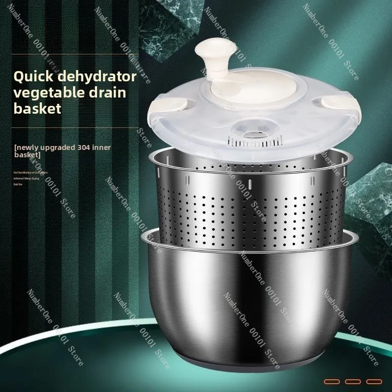 Stainless Steel Manual Salad and Vegetable Dryer | Home Fruit and Vegetable Dehydrator
