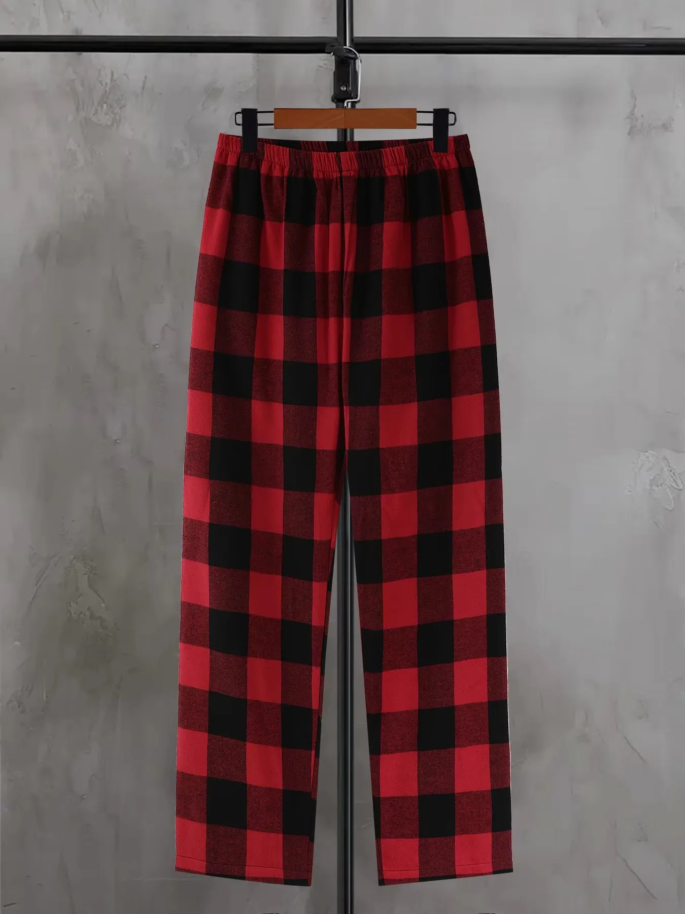 2026 Oversize Damen-Sweatpants, modische schwarze karierte Freizeithose, Baggy-Hose mit elastischem Bund, Unisex-Hip-Hop-Loose-Hose für Studenten und Kinder – Detail 6