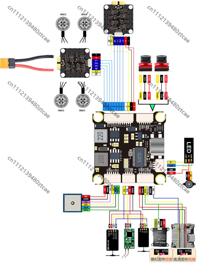 4-in-1 Brushless ESC With BlueJay Firmware Compatible 8S Lipo 60A 70A FPV Racing Drone Replacement Spare Parts