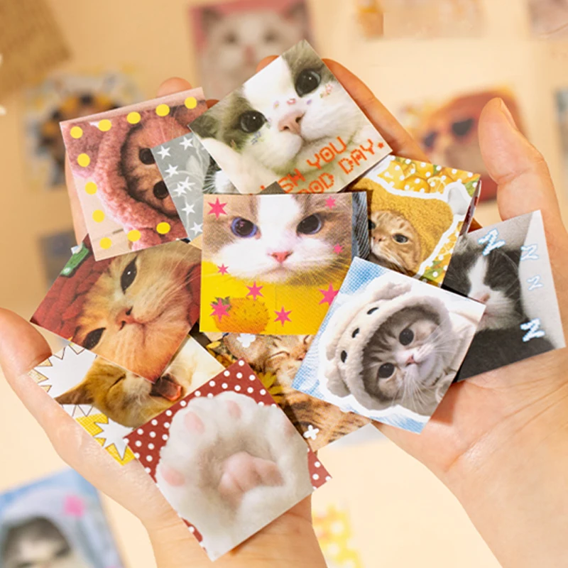 

Cute Cat Sticky Note Book, Universal for Journaling / Studying / Office, Writable & Portable, High-Value Stationery Gift
