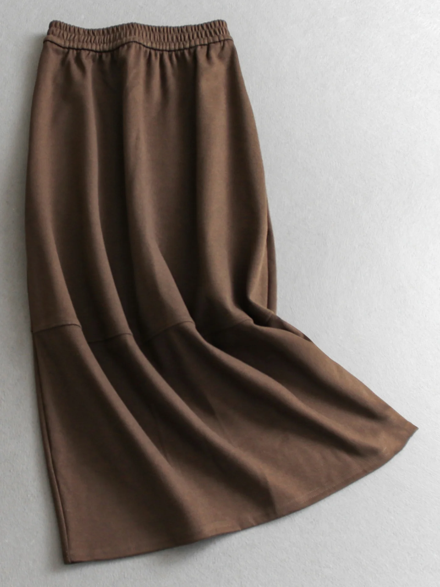 

High Waist Pure Color Elastic Waist Midi Length Lantern Skirt Belly Covering Flower Bud Commute Women's Skirt Half Body Skirt...