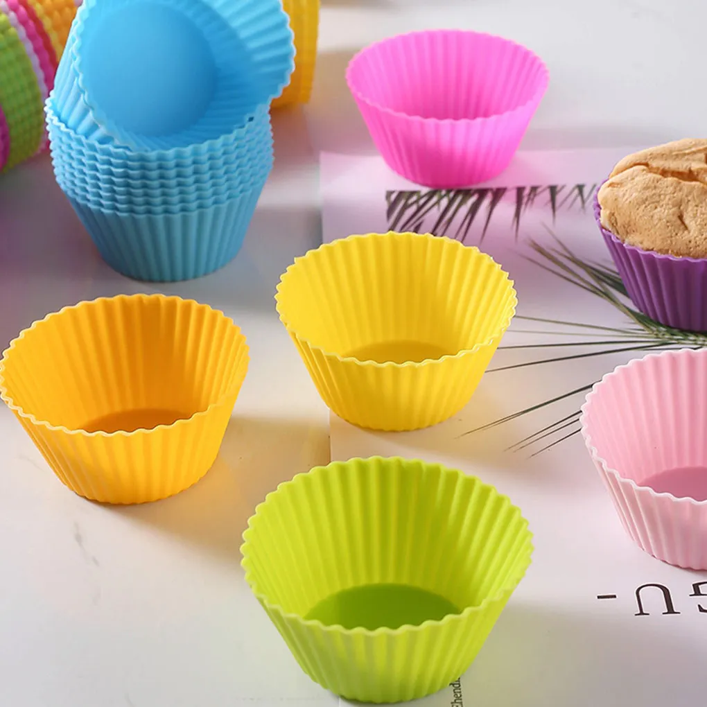 Nonstick Muffin Mold Silicone Cake Cupcake Cup Mould Bakeware Rose Red