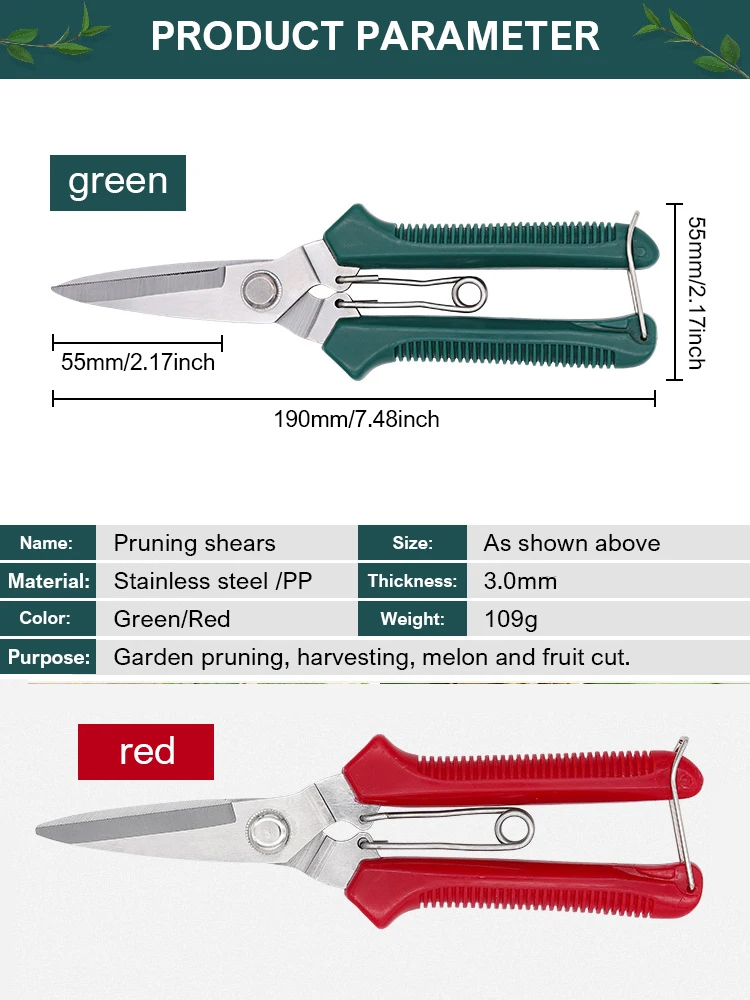 Straight Head Pruning Shears