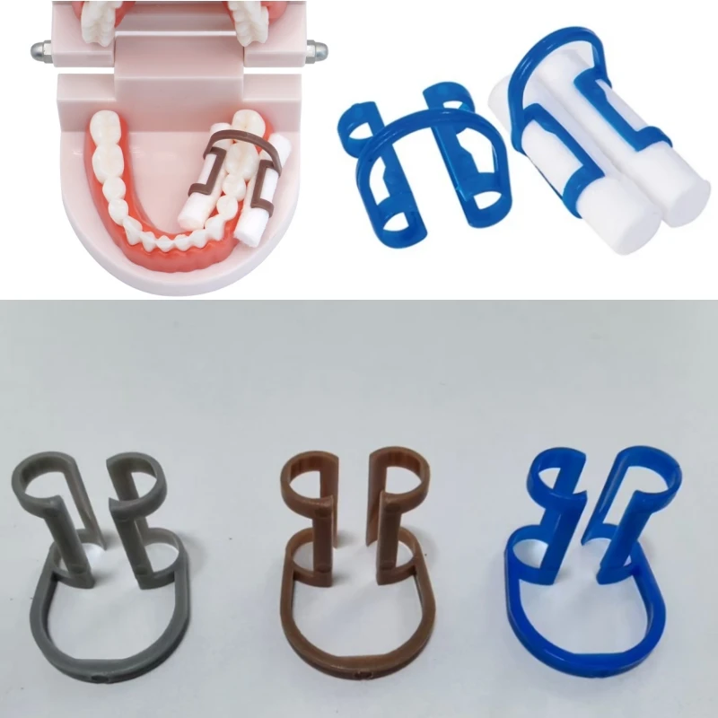 

40 шт., стоматологический хлопковый рулонный зажим, одноразовый пластиковый инструмент для изоляции зубов, хлопковая устойчивая ручка для лечения наполнения корневых каналов