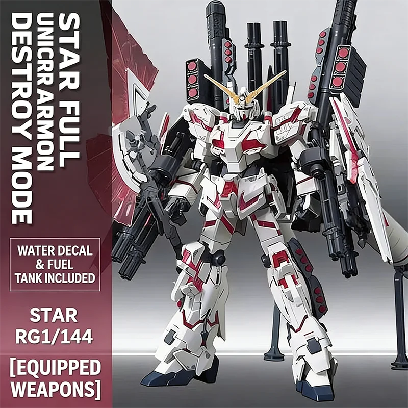 

HG 1/144 Full Armor Unicorn Fa Red Destruction Mode Assembly Model Kit Action Figures Collect Decorative Toys Surprise Gifts