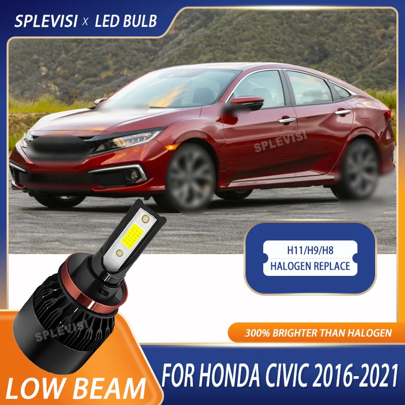 

Car Durable Black aluminium LED H11 Headlight Low Beam Auto Bulb 12v Plug and Play For Honda Civic 2016 2017 2018 2019 2020 2021