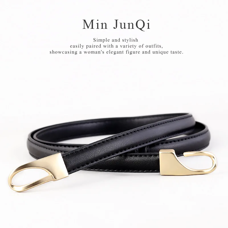

2025 Designer Hook Buckle Adjustable Waist Belts Real Leather Plain Slim Waistbands Women Dress Shirt Cowskin Ceinture Pour Robe