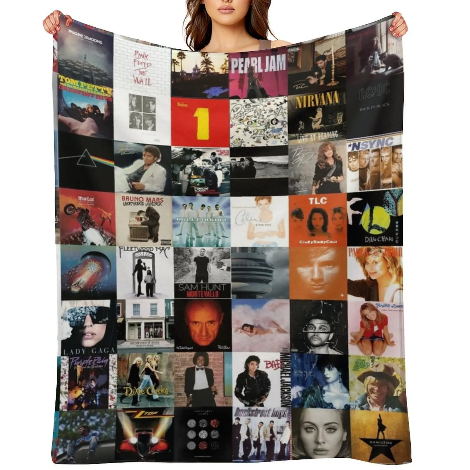 

Pop Album Cover Collage Throw Blanket Weighted Sofa Quilt blankets and throws blankets ands Blankets