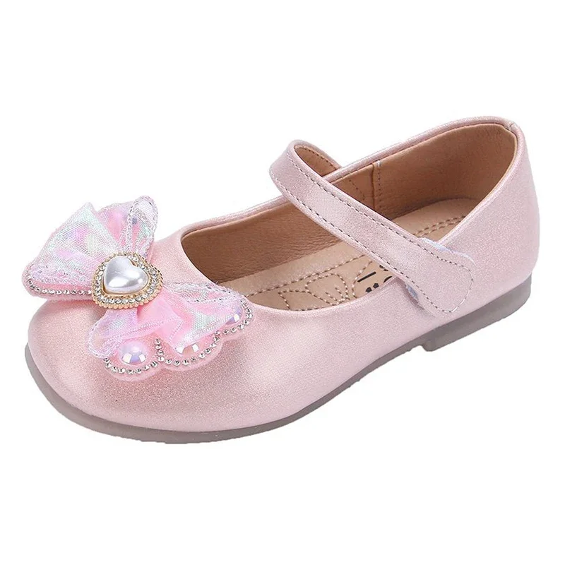 

Girls' Princess Shoes Soft Sole Baby Kid's Leather Shoes Spring And Autumn New Fashion Bow Children's Casual Flat Shoes 3-10T