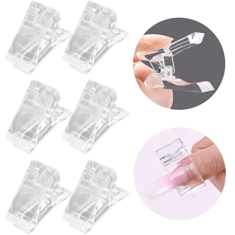 10 Pcs Poly Gel Finger Nail Extension LED Builder Clamps, For Quick Building Poly Gel Nail Forms Nail Clips