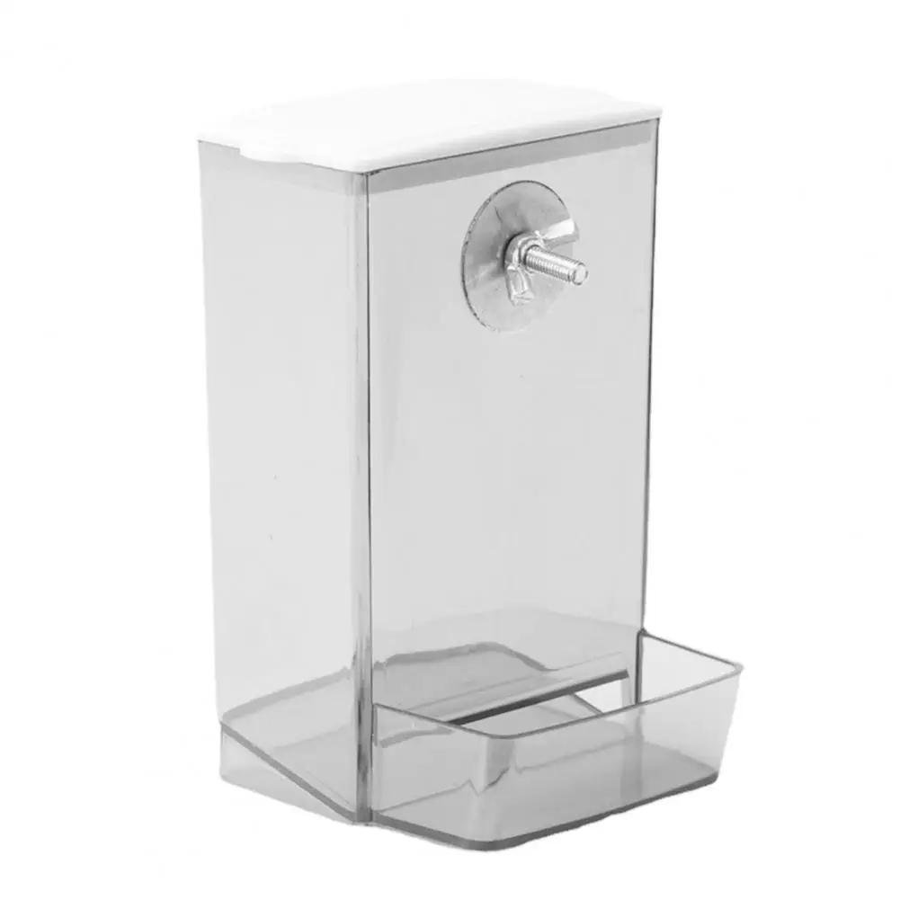 Durable Bird Food Dispenser Visible Feeding Screw Mount Parrot Cockatiel Birdcage Feeding Box