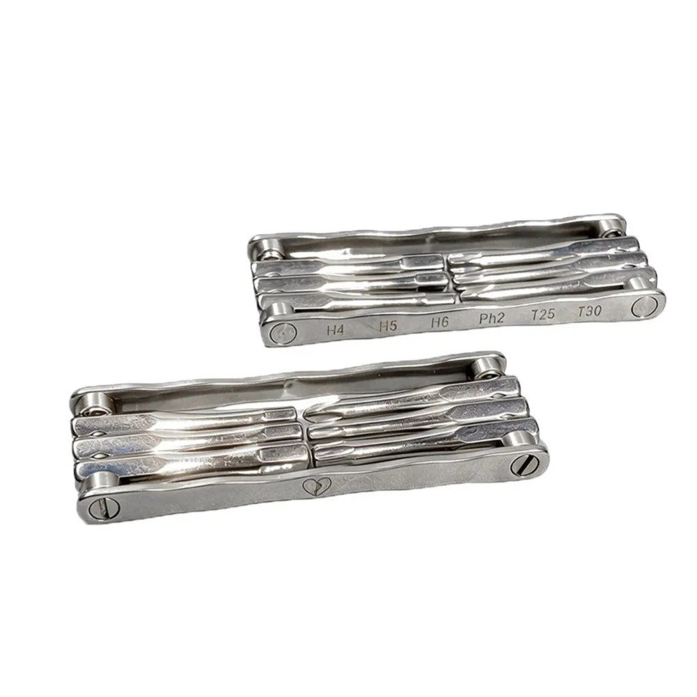 Stainless Steel Folding Wrench Screwdriver Set For Multi Size Hex Key Tool Kit For Home Furniture Bicycle Repair Hand Tools