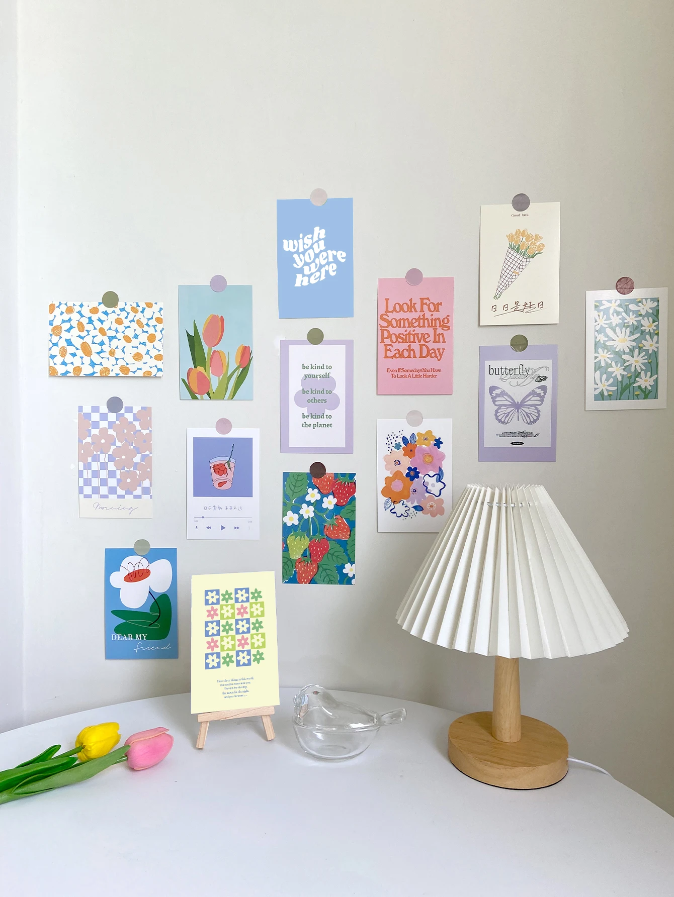 30 قطعة ملصقات الباستيل الدنماركية ، مجموعة ملصقات الحائط الباستيل الدانماركية ، ديكور غرفة الباستيل الدنماركية ، صور ديكور غرفة الفن الجدار ، بطاقة بريدية #5