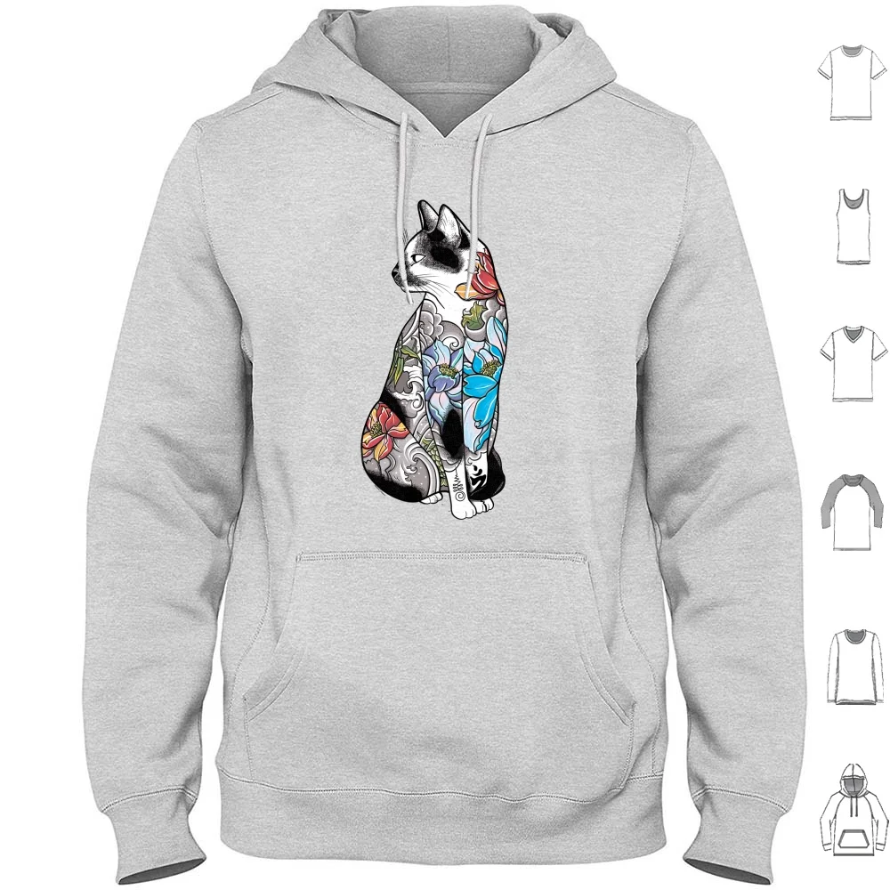 Hoodies Long Sleeve Cat Pet Feline Cat Lover Animal Kitten Kitty Love Cute Funny Adorable Lotus Flower Nature Yoga