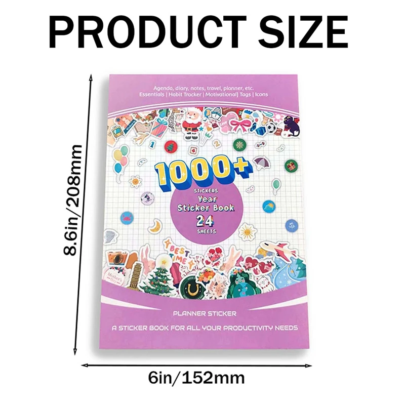 2024 Planner Stickers - Monthly Planner Stickers And Accessories 24 Pages 1000+ Calendar Stickers Festival Stickers Easy To Use