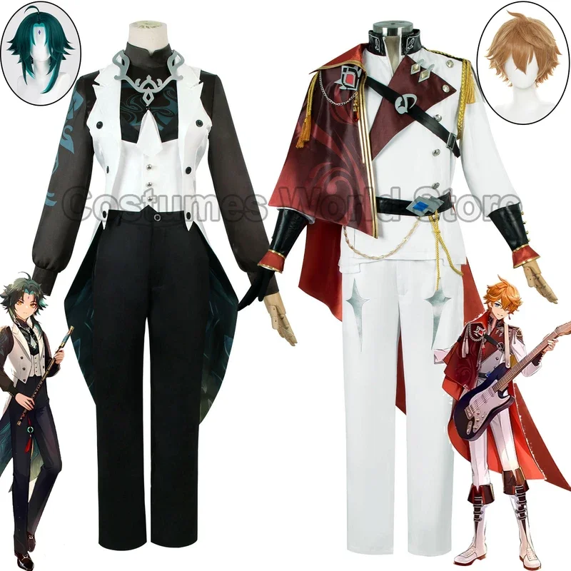 Genshin Impact Xiao/Tartaglia Cosplay Symphony Concert Costume Adult Carnival Uniform Wig Anime Halloween Party Costumes