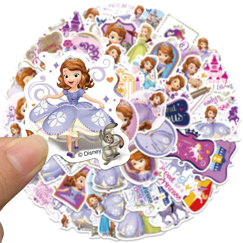 50 sztuk Disney Sofia Princess naklejki estetyczne Graffiti naklejki dla dzieci Laptop bagaż deskorolka księga gości rower pamiętnik naklejka