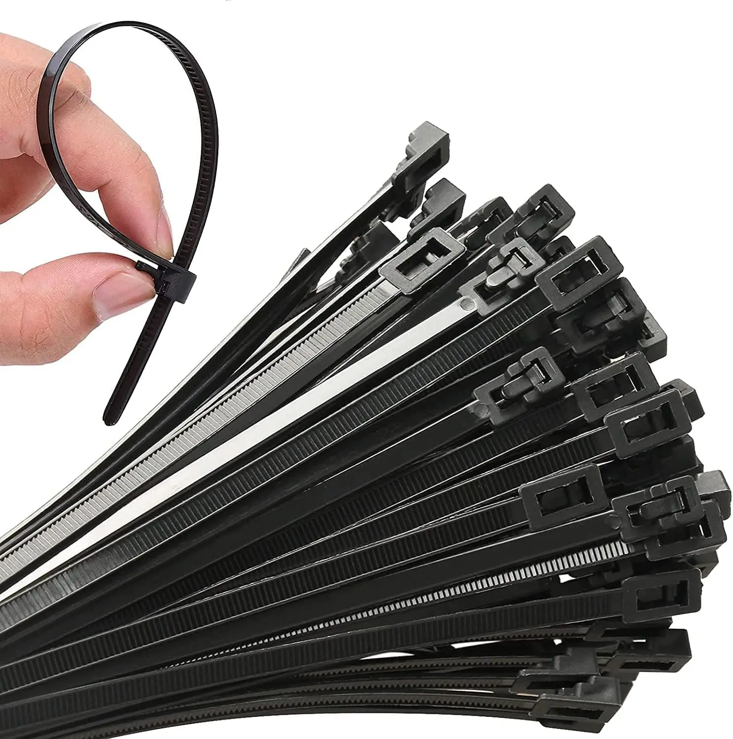 200Pcs 8Inch Heavy Duty Reusable Cable Ties, 40lbs Tensile Strength for Garden Home Office Use