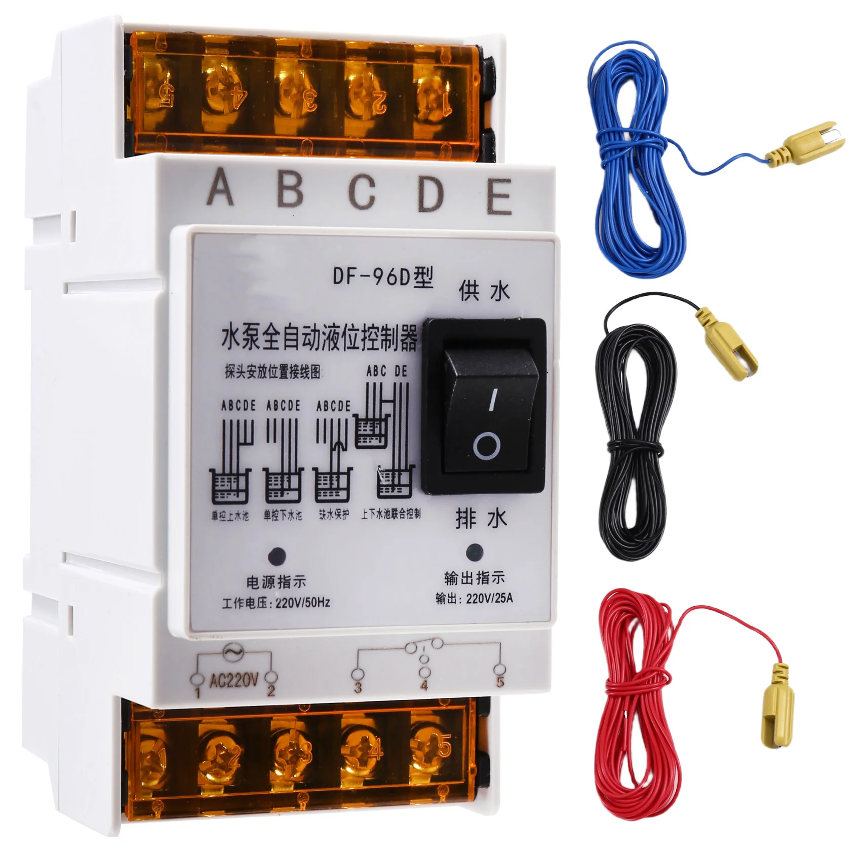 AA98 New Automatic Water Level Controller Switch 25A 220V Water Tank Liquid Level Detection Sensor Water Pump Controller A