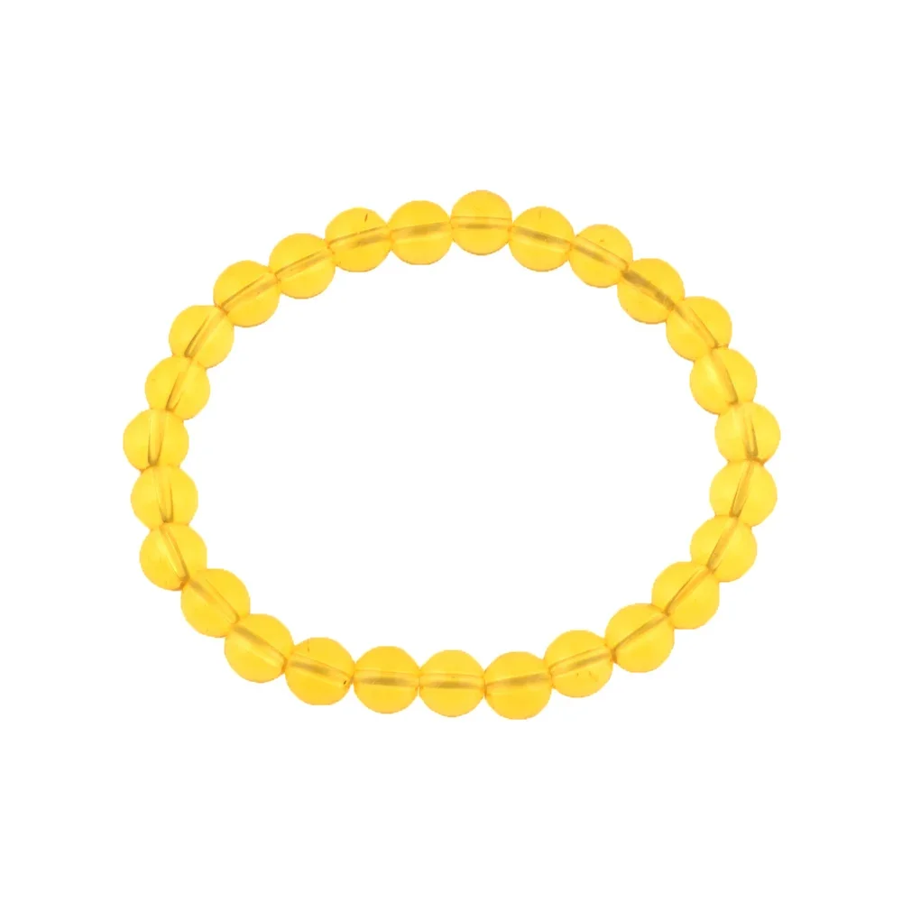 4mm 6mm 8mm Yellow Citrines Bracelet DIY Jewelry Elastic Adjustable Round Beads Glossy Men Women Fashion Jewelry