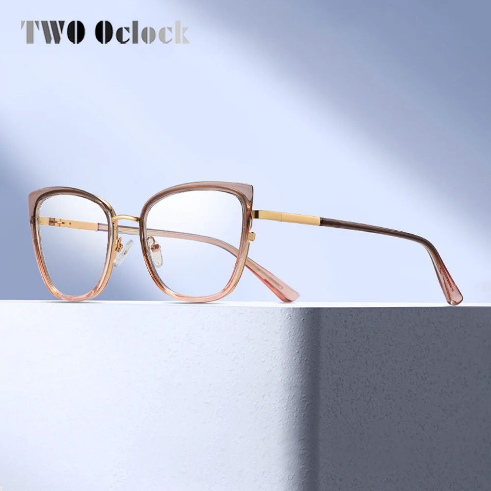 

Luxury Eyeglasses Frame Women TR90 Blue Light Glasses Woman Non-Prescription Optical Frame Zero Diopter Eyewear Cat Eye Design